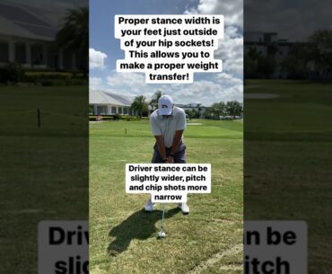Proper Golf Stance Width! #shorts #golfshorts #golf #golfer #golfinstruction #golflessons #golfing