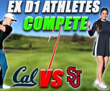 Ex-D1 Athletes Compete ⚾️ ⛳️ (4 hole match) || Shee Golfs