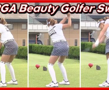 JLPGA Top Beauty Golfer "Hara Erika" Powerful Swing & Slow Motions