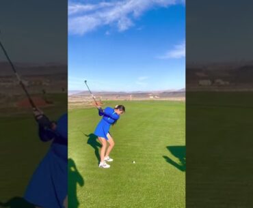 90 yard pitch shot.. stuck it successfully || Shee Golfs #shorts