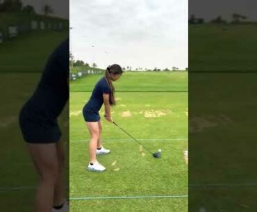 Hitting on the range next to all the Tour Pros in Saudi Arabia 😱 || Shee Golfs #shorts