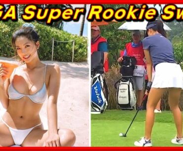 LPGA Super Rookie "Muni He" Beautiful Swing & Slow Motions