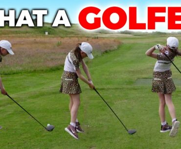 G0LF SUPERSTAR GIVES ME A GOLF LESSON.