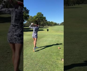 Fit Golfer Girl hits bombs down the fairway! #golf #golfswing #golfshorts #shorts