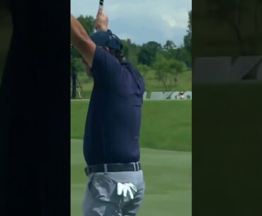 Monster putt! Wow Phil #shorts #livgolf #golf #philmickelson