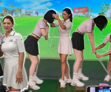 초보(미녀)골퍼 조립해드리는(?) 영상 | 셋업, 그립, 똑딱이, 하프스윙 속성 레슨!