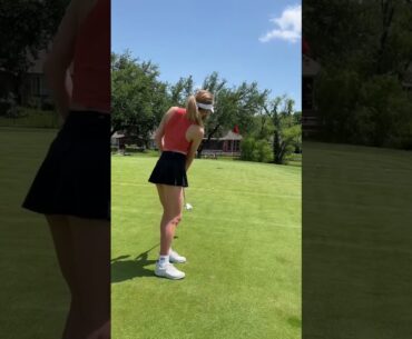 Grace Charis orange top 30 foot putt