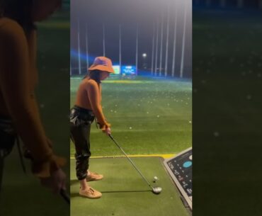 top golf fun with my wife! #golf #girl #shorts
