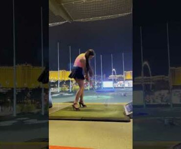 Can YOU beat her at TopGolf? #shorts