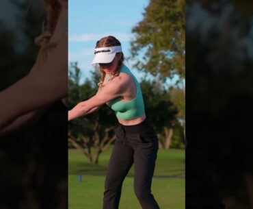 Grace Charis blue top swing hard