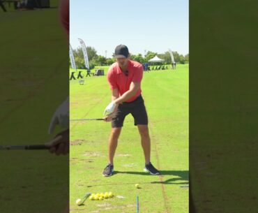 Swing SLOWER but hit the golf ball FARTHER #shorts #golfswing #golf #ericcogorno