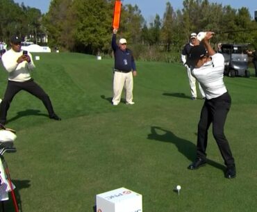 Tiger Woods gives son Charlie INSTANT feedback on his swing