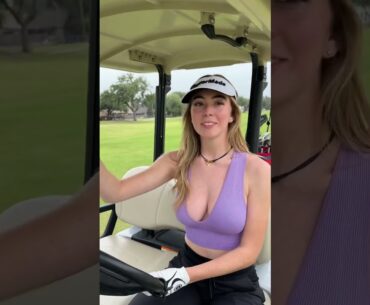 Grace charis looking for her golf ball