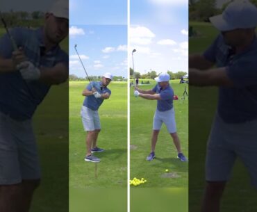 Right arm UNDER left arm - my best swing advice #shorts #golfswing #golf #ericcogorno