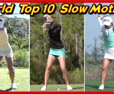 LPGA Top 10 Various Driver Slow Motion SwingsㅣFront View