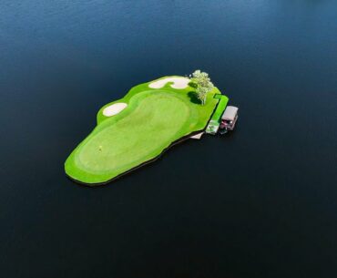 The floating island green at Amata Spring | 2023 Thailand Classic
