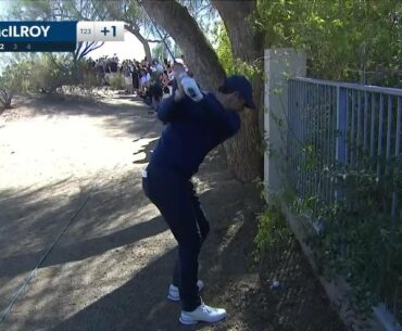 Rory McIlroy hits ridiculous shot next to fence