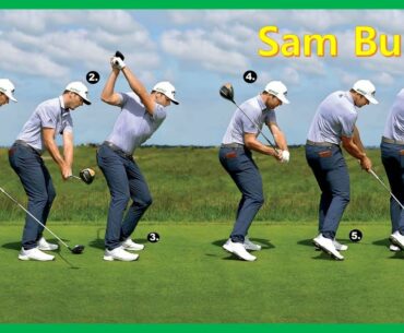 간결한백스윙 장타자 "샘 번스" 장타 스윙모션 & 슬로우모션, Power long hitter "Sam Burns" Power swing motion & Slow motion