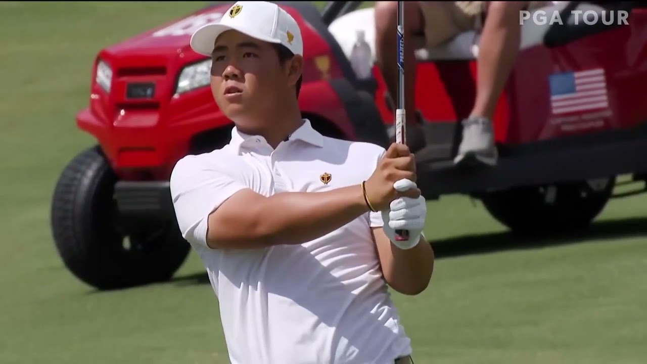 Tom Kim dominating the President’s Cup for 3 minutes and 17 seconds… Tom Kim dominating the President's Cup for 3 minutes and 17 seconds...