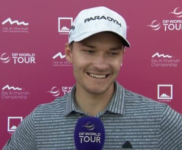Rasmus Højgaard Flash Interview Friday Second round 2023 Ras al Khaimah Championship
