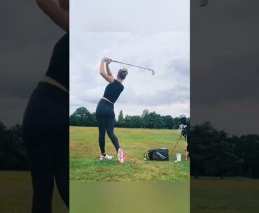 Her swing is sooo~~ Soft!!!!❤💯💯Bella Angel #golf #shorts #golfswing
