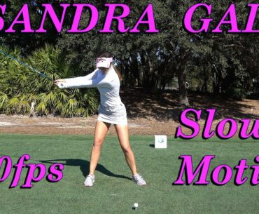 SANDRA GAL 120fps SLOW MOTION FACE ON DRIVER GOLF SWING 1080 HD
