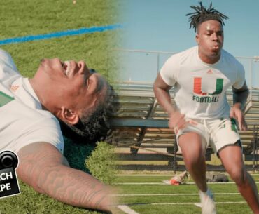 UNIVERSITY OF MIAMI TIGHT END IS GETTING READY FOR THE SEASON ( TEACH TAPE WITH ROSS 500 )
