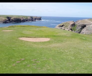 Golf de Belle Ile en Mer - drone aerial video - bleu - Hole#09