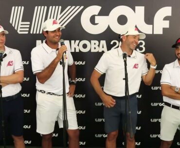 Carlos Ortiz, Sergio García, Abraham Ancer y Eugenio López Chacarra Presser 2023 LIV Golf Mayakoba