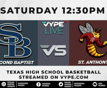 12:30PM - TAPPS 5A Regional Final | Girls Basketball: Second Baptist vs. St. Anthony's