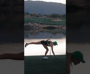 golf girl in 2 easy steps! 1. pipe a drive. 2. do the most post shot. 😂