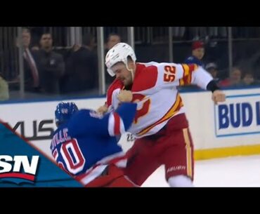 MacKenzie Weegar Lands Big Left On Will Cuylle After Milan Lucic Gets Laid Out