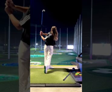 MASSIVE SLING SHOT @macbouchergolf2260 #shorts #golf #golfgirl #golfshot #trickshot