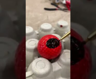 Golf ball lady bugs 🐞☺️ #artsandcrafts #diy #diycrafts #recycle #recyclediy #shorts #art
