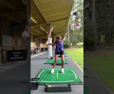 Slo Mo Swing Practice… #shorts #golf #golfgirl #golfswing #golfshot #golfpractice