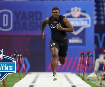 Offensive Lineman Run the 40-Yard Dash at the 2023 NFL Combine