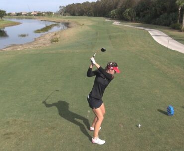 GOLF SWING 2012 - SANDRA GAL DRIVER - ELEVATED DOWN THE LINE & SLOW MOTION - HQ 1080p HD
