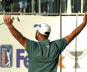 Jon Rahm’s electric birdie on 16 at TPC Scottsdale ⚡️