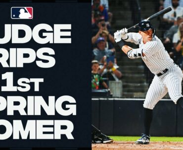 Aaron Judge SMASHED this ball for his first Spring Training home run!