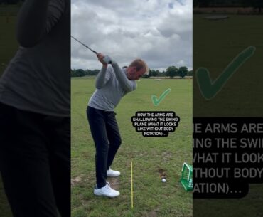 SIMPLE VISUAL OF ARMS SHALLOWING SWING ✈️ #shorts #golf #golfer