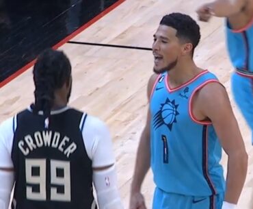 Devin Booker has words for Jae Crowder after hitting tough shot on him 🍿