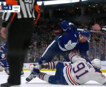 Evander Kane and Michael Bunting going at it