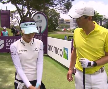 Taking tips from Lydia Ko - The World #1 offers swing advice to amateur at ATS - Singapore