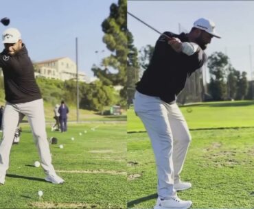 Jon Rahm Driver Swing Sequence Front and Rear View
