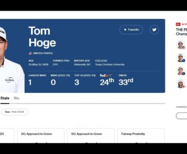 Tom Hoge's  record 62 (-10). The PLAYERS 2023, day 3  Approaching statistics analysis. #golfstats
