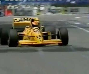 F1 – Johnny Herbert (Lotus Lamborghini V12) lap in qualifying – Australia 1990