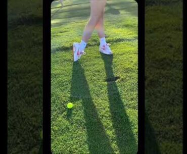 Golf Girl Paige Spiranac Shows Us How to Take a Proper Line on a Divot Pattern #golf #paigespiranac