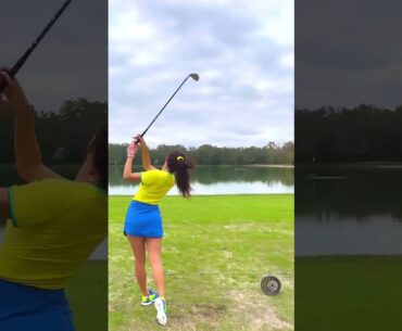 A Brazilian girl in a golf world 🇧🇷⛳️⚽️ #soccer #worldcup #brazil #golfgirl