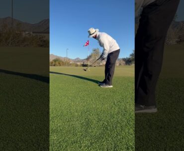EZK drains a birdie with the TEXAS WEDGE!!! #golf #shorts #1timegolf