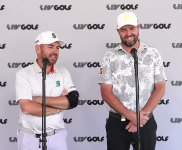 March Leishman & Louis Oosthuizen Saturday Flash Interview 2023 LIV Golf Tucson · Round 2